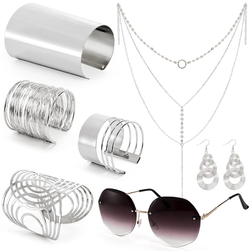 7281 7 Pieces 70s Disco Accessoriess For Women, 70s Disco